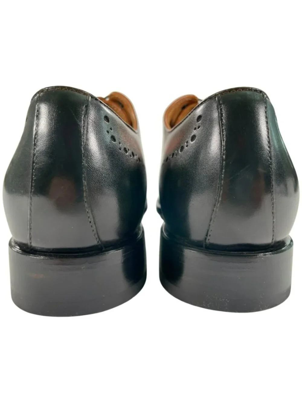 UGo Vasare Williams Green/Caramel Calfskin Oxford Shoes W/Dust Bags Men's Size 8